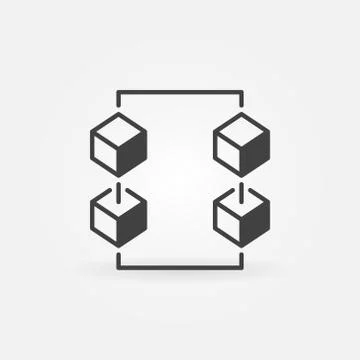 Block-chain technology vector concept icon Stock Illustration