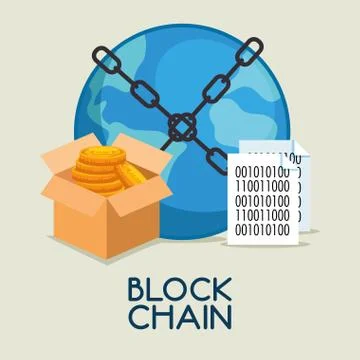 Block chain tecnology concept 스톡 일러스트