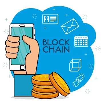 Block chain tecnology concept 스톡 일러스트
