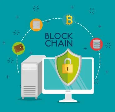 Block chain tecnology concept 스톡 일러스트