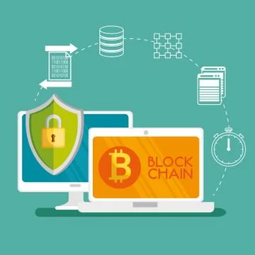 Block chain tecnology concept 스톡 일러스트