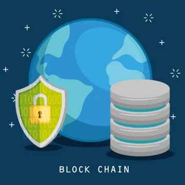 Block chain tecnology concept 스톡 일러스트