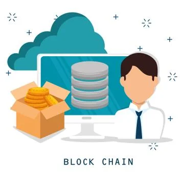 Block chain tecnology concept 스톡 일러스트