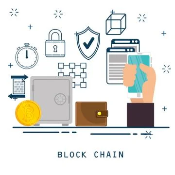 Block chain tecnology concept 스톡 일러스트
