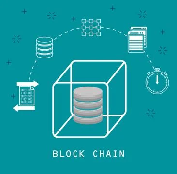 Block chain tecnology concept 스톡 일러스트