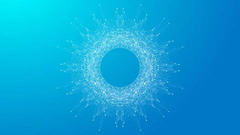 Block chain transfer satellite future communications. Abstract technology cloud Illustrazione stock