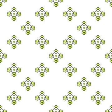 Block Chain vector blue seamless pattern or background Stock Illustration
