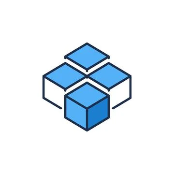 Block Chain vector concept creative icon - Cryptocurrency blue sign Stock Illustration