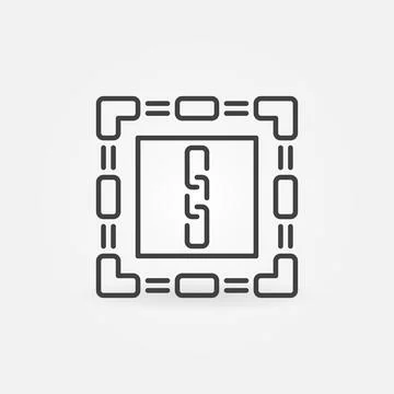 Block Chain vector concept minimal Blockchain line icon Stock Illustration