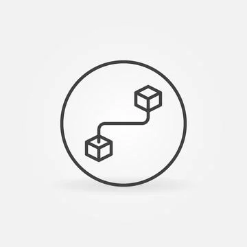 Block-Chain vector concept simple round icon or sign Stock Illustration