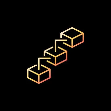 Block-Chain vector concept yellow icon. Blockchain Cryptocurrency modern symbol Stockillustratie