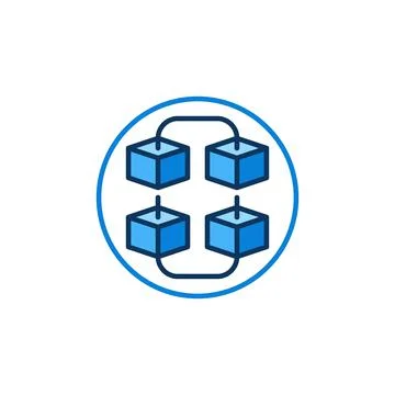 Block Chain vector creative circle-shaped icon - Cryptocurrency blue round sign イラスト素材