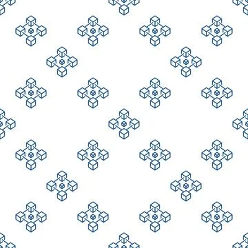 Block Chain vector line seamless pattern or Cryptocurrency background イラスト素材