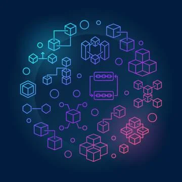 Block Chain vector round colorful modern illustration Stock Illustration