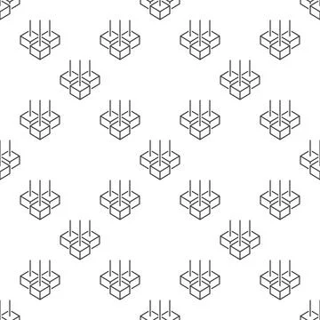 Block-Chain vector seamless pattern or Blockchain background with three block Stock Illustration