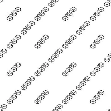 Block-Chain vector simple seamless pattern or Blockchain background Stock Illustration