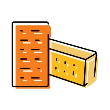 Block of cheese with packaging line icon illustration Stock Illustration