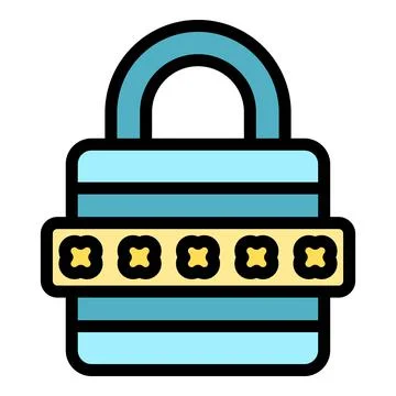 Block cipher icon color outline vector 스톡 일러스트