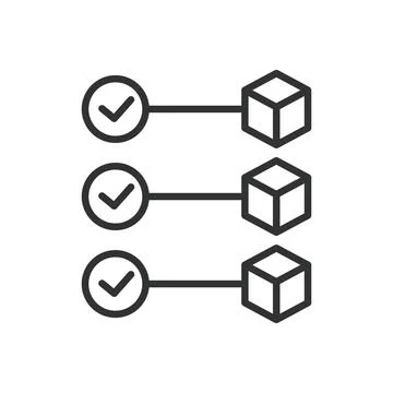 Block confirmation, icon in line design. Block confirmation, blockchain Stock-Illustration