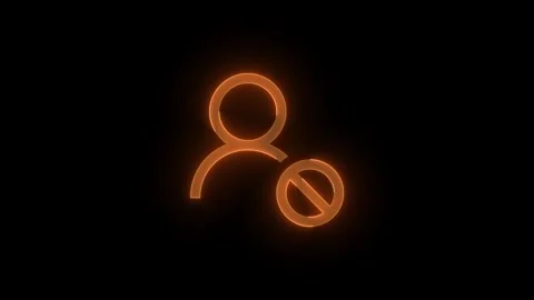 Block contact stroke icon glowing neon brown color animation Stock Footage 289385880