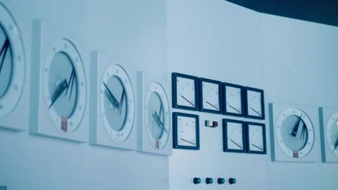 The block control panel is a control center for power units in npp Stock Footage 323838704