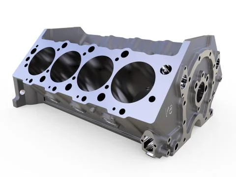 Block of cylinders 3D render Stock Illustration