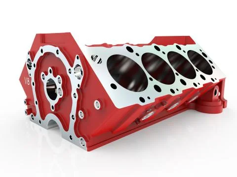 Block of cylinders 3D render Stock Illustration