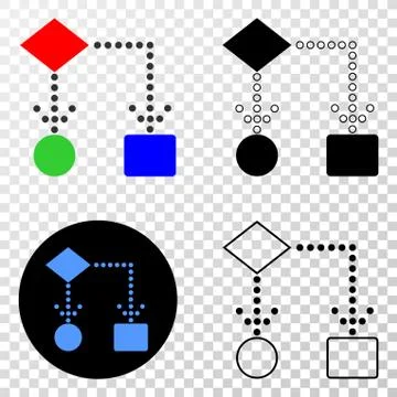 Block Diagram Vector EPS Icon with Contour Version Stock Illustration