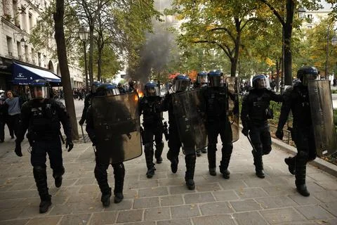 'Block everything' protests sweep across France, Paris - 10 Sep 2025 Stock Photos