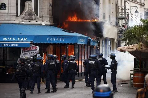 'Block everything' protests sweep across France, Paris - 10 Sep 2025 Stock Photos