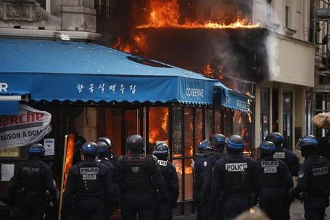 'Block everything' protests sweep across France, Paris - 10 Sep 2025 Stock Photos