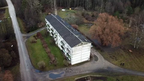 Block Of Flats 80's Style Soviet Communism Aerial Shot Stock Footage 83306873