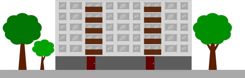 Block of Flats Stock Illustration