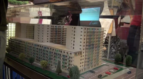 Block of flats - model - Romania 스톡 동영상 31029633