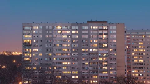 Block of flats timelapse Stock Footage 148848648