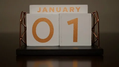Block Flip Calendar Time Lapse Long Stock Footage