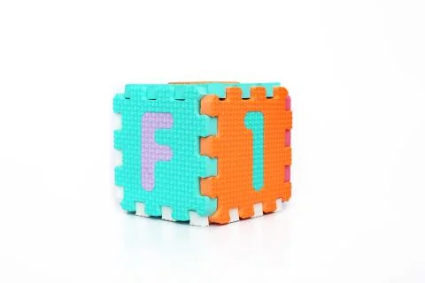 Block forming a cube with alphabets Stock Photos