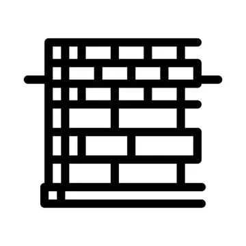 Block foundation icon vector outline illustration Stock Illustration