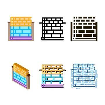 Block foundation styleset icon vector outline Ilustración de archivo