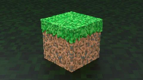 Block from game in isometric view on dark pattern background. Geometric mosai Illustrazione stock