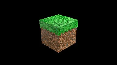 Block from game in isometric view isolated on black background. Geometric mos Stock Illustration