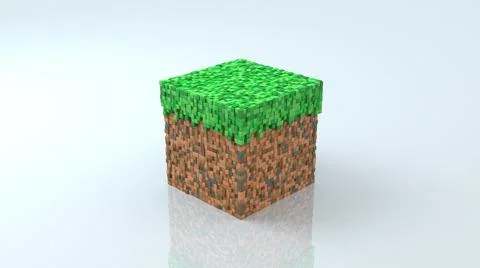 Block from game in isometric view on white glossy background. Geometric mosai Stock Illustration