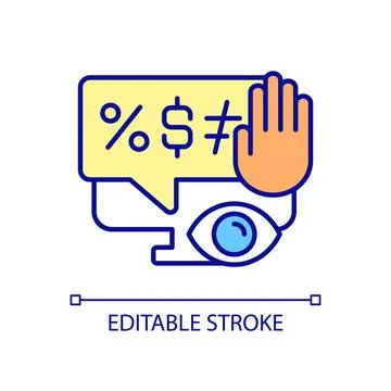 Block hate comment RGB color icon Stock Illustration