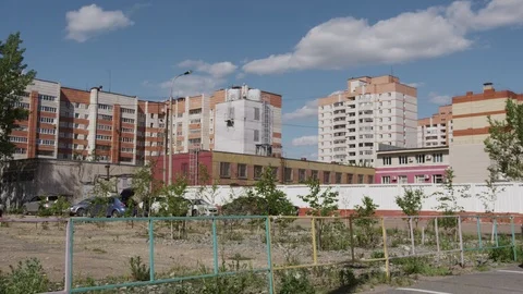 Block Houses District Stock Footage 99645955