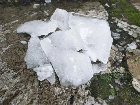 A Block of Ice Cubes Stock Photos