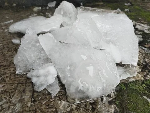 A Block of Ice Cubes Stock Photos