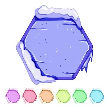Block ice game button cartoon vector graphic Stock Illustration
