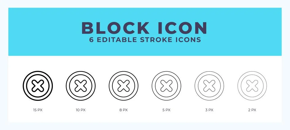 Block icon vector illustration. With editable stroke for web. App and more. Stock Illustration