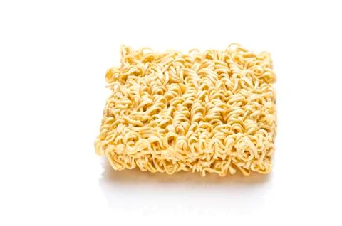 Block of Instant noodles on a white background Stock Photos