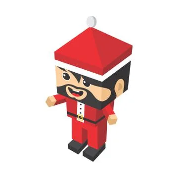 Block isometric cartoon character Ilustração Stock